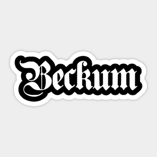 Beckum written with gothic font Sticker